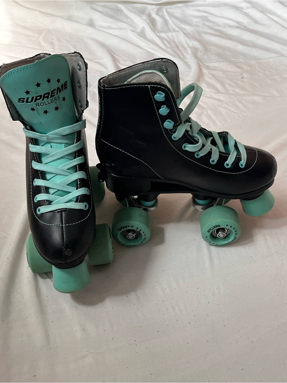 Del Rey Supreme Adjustable Kids Black and Mint Roller Derby Skates